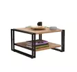 2-Tasoinen Monikäyttöinen Sohvapöytä, Atlantic Pine Musta, 100% Melamiinipinnoitettu Lastulevy, Metallirunko, Lisäsäilytystila - Sohvapöydät - 8681875315608 - 3