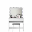 Elegantti Valkoinen Meikkipöytä 100% Melamiinipinnoitettu E1 Laatu Lastulevy 90x76,8x45 cm Peili 90x71,8x15 cm 11 Lamppua - Meikkipöydät - 8684282480778 - 9