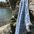 Fouta Rantapyyhe 100% Puuvillaa, Sininen, 90x170 cm, Korkea Imukyky, Erittäin Pehmeä, Konepestävä 30-40 °C - Pyyhkeet ja kylpytakit - 8683342757348 - 2