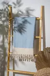 Fouta Rantapyyhe, Kylpyhuone, Vaaleansininen, 90% Puuvilla 10% Polyesteri, 310 g/m², 90x180 cm, Konepestävä 30°C - Pyyhkeet ja kylpytakit - 8684283207848 - 3