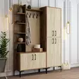 Hall Standi - Tyylikäs ja Kestävä Säilytysratkaisu, Pähkinä-Travertiini, 100% Melamiinipinnoitettu, 150x200x35 cm - Eteiskaapit - 8684283020898 - 4