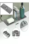 Harmaa Keittiön Allassuoja - 100% Muovia, 13,7 x 37 x 1,5 cm - Estää Roiskeet ja Suojaa Pinnan Vaurioilta - Keittiötyövälineet - 8684283679188 - 2