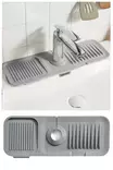 Harmaa Keittiön Allassuoja - 100% Muovia, 13,7 x 37 x 1,5 cm - Estää Roiskeet ja Suojaa Pinnan Vaurioilta - Keittiötyövälineet - 8684283679188 - 1