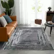 Harmaa Matto 80x150 cm - Konepestävä, Antibakteerinen, Liukumaton, 70% Puuvillaa, 30% Polyesteriä, 6 mm Paksuus - Pienet matot ja käytävämatot - 8683743487158 - 3