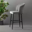Harmaa Musta Baarijakkarasetti (2 kpl) - 100% Melamiinipinnoitettu Lastulevy, 18mm, 100% Polyesteri, Metallijalat, 52x97x42cm - Baarijakkarat - 8683742880158 - 3