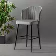 Harmaa Musta Baarijakkarasetti (2 kpl) - 100% Melamiinipinnoitettu Lastulevy, 18mm, 100% Polyesteri, Metallijalat, 52x97x42cm - Baarijakkarat - 8683742880158 - 2