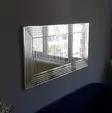 Hopeapeili 130x65 cm - Moderni ja Monipuolinen MDF-seinäpeili, Säädettävä Asennus, Valmiiksi Koottu, Helppo Kiinnitys - Peilit - 8681875708318 - 5