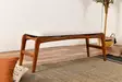 Hornbeam-puinen penkki, 120x40x45 cm, pähkinä-kermanvärinen, pellavakankaalla, 100% hornbeam, 1 paketti, 20 kg - Penkit - 8683742868248 - 3