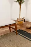 Hornbeam-puinen penkki, 120x40x45 cm, pähkinä-kermanvärinen, pellavakankaalla, 100% hornbeam, 1 paketti, 20 kg - Penkit - 8683742868248 - 5