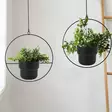 Jardiniere Musta 30 cm Halkaisija, 130 cm Korkeus - Sisältää Koukku, Köysi ja Kukkaruukut - Tyylikäs Ulkotila - Kukkatelineet ja kasvutuet - 8684282617778 - 2