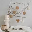Joulukoristeet - Ruskea, 80% Polyesteri / 20% Juutti, 12x12x13 cm, 3 kpl, Helmisilikoni, Pyyhittävä Kostealla Liinalla - Joulukoristeet ja -tekstiilit - 8684283979288 - 4