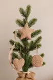 Joulukoristeet - Ruskea, 80% Polyesteri / 20% Juutti, 12x12x13 cm, 3 kpl, Helmisilikoni, Pyyhittävä Kostealla Liinalla - Joulukoristeet ja -tekstiilit - 8684283979288 - 1