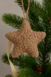 Joulukoristeet - Ruskea, 80% Polyesteri / 20% Juutti, 12x12x13 cm, 3 kpl, Helmisilikoni, Pyyhittävä Kostealla Liinalla - Joulukoristeet ja -tekstiilit - 8684283979288 - 6