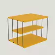 Kaksitasoinen Sivupöytä - Keltamusta - 100% Melamiinipinnoitettu Lastulevy - 18mm - Metallirunko - 50x33x40cm - Sivu- ja apupöydät - 8682870286238 - 3