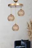Kattokruunu, kulta, 32 cm x 80 cm, elegantti, lämminhenkinen - Katto- ja seinävalaisimet - 8683342847278 - 2