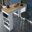 Keittiöpöytä, valkoinen pähkinäpuu, 120 cm x 100 cm x 50 cm, kestävä, tilava - Ruokapöydät - 8683743323708 - 2