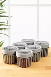 Keittiötarvikkeet: Harmaat Muoviset Säilytyslaatikot (6 kpl) - 10,5 x 10,5 x 9 cm, 500 ml, Konepestävät, BPA-vapaat - Eväsrasiat ja ruoansäilytysastiat - 8683742868538 - 1