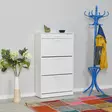 Kenkäkaappi - Timantinvalkoinen, 100% Melamiinipinnoitettu Lastulevy, 75x128x29 cm, Yksi Laatikkko ja Useita Hyllyjä - Kenkäkaapit - 8682870658158 - 2