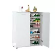 Kenkäkaappi - Tyylikäs ja Kestävä Valkoinen Säilytysratkaisu, 100% Melamiinipinnoitettu, 91x108x35 cm, Useita Hyllyjä - Kenkäkaapit - 8682870658448 - 6