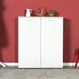 Kenkäkaappi - Tyylikäs ja Kestävä Valkoinen Säilytysratkaisu, 100% Melamiinipinnoitettu, 91x108x35 cm, Useita Hyllyjä - Kenkäkaapit - 8682870658448 - 4