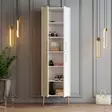 Kenkäkaappi - Tyylikäs Valkokultainen Säilytysratkaisu, 100% Melamiinipinnoitettu, 60x202x35 cm, 2 Pakettia - Kenkäkaapit - 8684282465768 - 3