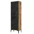 Kenkäkaappi, Huonekalut, Pähkinä Musta, 100% Melamiinipinnoitettu Lastulevy, 60x200x35 cm, Metallijalat ja Kahva - Kenkäkaapit - 8683342170208 - 1