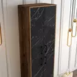 Kenkäkaappi, Huonekalut, Pähkinä Musta, 100% Melamiinipinnoitettu Lastulevy, 60x200x35 cm, Metallijalat ja Kahva - Kenkäkaapit - 8683342170208 - 5