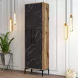 Kenkäkaappi, Huonekalut, Pähkinä Musta, 100% Melamiinipinnoitettu Lastulevy, 60x200x35 cm, Metallijalat ja Kahva - Kenkäkaapit - 8683342170208 - 2