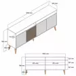 Konsoli, saksanpähkinä kerma, 180 cm leveä, kestävä, tilava - Lipastot ja senkit - 8683342719278 - 7