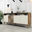 Konsoli, saksanpähkinä kerma, 180 cm leveä, kestävä, tilava - Lipastot ja senkit - 8683342719278 - 3