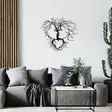 Koristeellinen Metallinen Seinäkoriste, Musta, 100% Metalli, 1,2mm Paksuus, 70x64 cm, Helppo Asennus, Sisältää Kiinnitystarvikkeet - Koristeet, koriste-esineet - 8683342213578 - 3