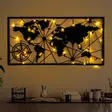 Koristeellinen Metallinen Seinäkoriste, Musta, 60x120 cm, Helppo Asennus, Toimii 3 AA Paristolla, Tyylikäs Sisustuselementti - Koristeet, koriste-esineet - 8684282635208 - 2