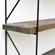 Koristeellinen puinen seinähylly, musta pähkinäpuu, 60 cm x 15 cm x 55 cm, kestävä, helppo asentaa - Seinähyllyt - 8682870290068 - 7