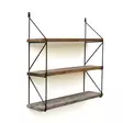 Koristeellinen puinen seinähylly, musta pähkinäpuu, 60 cm x 15 cm x 55 cm, kestävä, helppo asentaa - Seinähyllyt - 8682870290068 - 4
