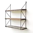 Koristeellinen puinen seinähylly, musta pähkinäpuu, 60 cm x 15 cm x 55 cm, kestävä, helppo asentaa - Seinähyllyt - 8682870290068 - 5