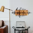 Koristeellinen Puinen Seinäkoriste Musta Pähkinä 90x47 cm - 100% Metalli ja Puu - Tyylikäs Sisustuselementti - Koristeet, koriste-esineet - 8682870972018 - 2