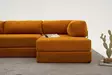 Kulmasohva, oranssi, 290 cm leveä, kestävä, ympäristöystävällinen - Sohvat - 8684283436408 - 4