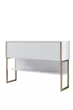 Kultavalkoinen Lipasto - 100% Melamiinipinnoitettu Lastulevy, 120x80x30 cm, Metallijalat, Tyylikäs ja Kestävä - Lipastot ja senkit - 8684282883678 - 1