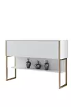 Kultavalkoinen Lipasto - 100% Melamiinipinnoitettu Lastulevy, 120x80x30 cm, Metallijalat, Tyylikäs ja Kestävä - Lipastot ja senkit - 8684282883678 - 7