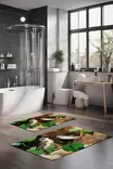 Kylpyhuonematto 2-osainen Setti - Monivärinen, 100% Polyesteri, 7mm Nukka, 600 gr/m², Koko 40x60cm ja 60x100cm - Kylpyhuonematot ja kosteantilan matot - 8684283194568 - 2