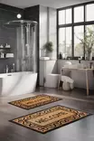 Kylpyhuonematto Setti 2-osainen, Monivärinen, 100% Polyesteri, 7 mm Nukka, 600 gr/m², Koko 40x60 cm ja 60x100 cm - Kylpyhuonematot ja kosteantilan matot - 8684283194438 - 2