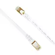 Litteä verkkokaapeli S/STP CAT7 PNI U7050W, 2 x RJ45, 4 paria johtoja, 32AWG, kupari, 10 Gbps, 600 MHz, 5m, valkoinen - PNI tuotteet - 5949066538728 - 3