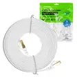 Litteä verkkokaapeli S/STP CAT7 PNI U7050W, 2 x RJ45, 4 paria johtoja, 32AWG, kupari, 10 Gbps, 600 MHz, 5m, valkoinen - PNI tuotteet - 5949066538728 - 1