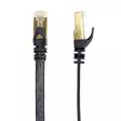 Litteä verkkokaapeli S/STP CAT7 PNI U7075B, 2 x RJ45, 4 paria johtoja, 32AWG, kupari, 10 Gbps, 600 MHz, 7,5 m, musta - PNI tuotteet - 5949066538698 - 2