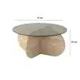 Marmorinen sohvapöytä, lasikansi, travertiini/fume, 75cm halkaisija, 35cm korkeus, 18mm paksuus, 1 paketti - Sohvapöydät - 8684283059188 - 10