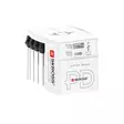 Matkasovitin 2-napainen maailmanlaajuinen matkasovitin, jossa on integroitu kaksois-USB-laturi (1x USB C & 1 x USB) 65 watin virransyöttöteho -  - 19-19-7640166328308 - 25