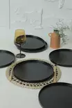 Matta Musta Keraaminen Lautassetti 27 cm (6 kpl) - Antibakteerinen, Helppo Puhdistaa, Mikroaaltouuni- ja Astianpesukoneenkestävä - Tarjoiluastiat - 8684282461128 - 4