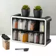 Maustepurkkisetti (13 osaa), antrasiitti, 32,5 x 12 x 22,5 cm, kestävä, BPA-vapaa - Päivittäiskeittiötarvikkeet - 8684283501298 - 2