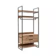 Moderni Atlantic Pine Vaatekaappi - 100% Melamiinipinnoitettu, 18mm Paksuus, Metallijalat, 104x225x52cm, 2 Vetolaatikkoa - Vaatekaapit - 8683342107068 - 3