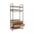 Moderni Atlantic Pine Vaatekaappi - 100% Melamiinipinnoitettu, 18mm Paksuus, Metallijalat, 104x225x52cm, 2 Vetolaatikkoa - Vaatekaapit - 8683342107068 - 4